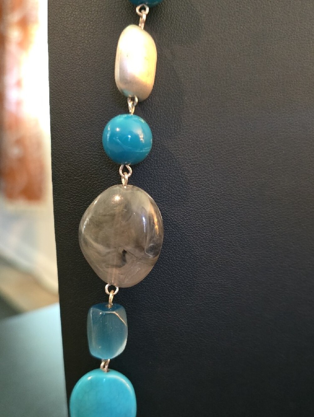 Artisan Blue Bead Long-Strand Necklace - Picture 5 of 9